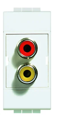 BTicino N4269R Steckdose 2xRCA (Cinch) Lötanschluss 1M Weiß