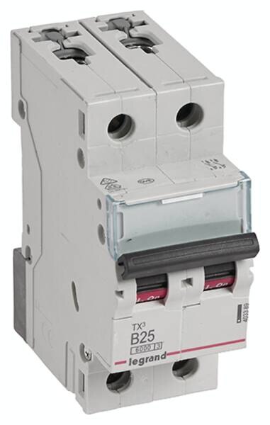 Legrand Legrand 403389 TX3 LS-Schalter B 25A 2-polig 6kA 400VAC 2TE