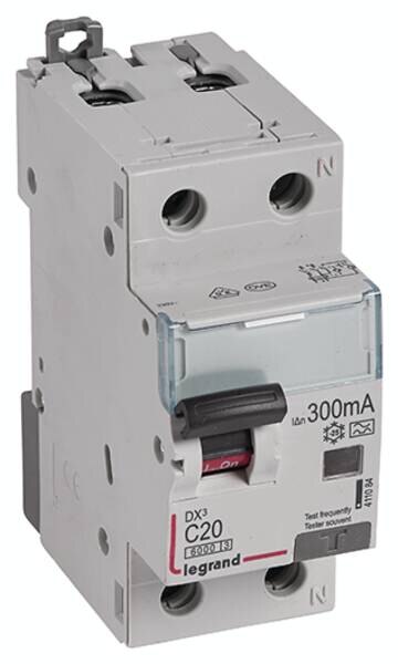 Legrand Legrand 411084 DX3 Fi/LS-Schalter C 20A 1P+N 6kA 300mA Typ A 230VAC 2TE