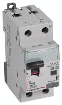 Legrand 411063 DX3 Fi/LS-Schalter C 25A 1P+N 6kA 30mA Typ A 230VAC 2TE