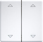 Eltako Doppelwippe lasergraviert für 55x55mm reinweiß/glänz DW-FT55-wg+2P