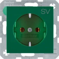 Berker SCHUKO-Steckdose gn/gl mit Aufdruck 47438903