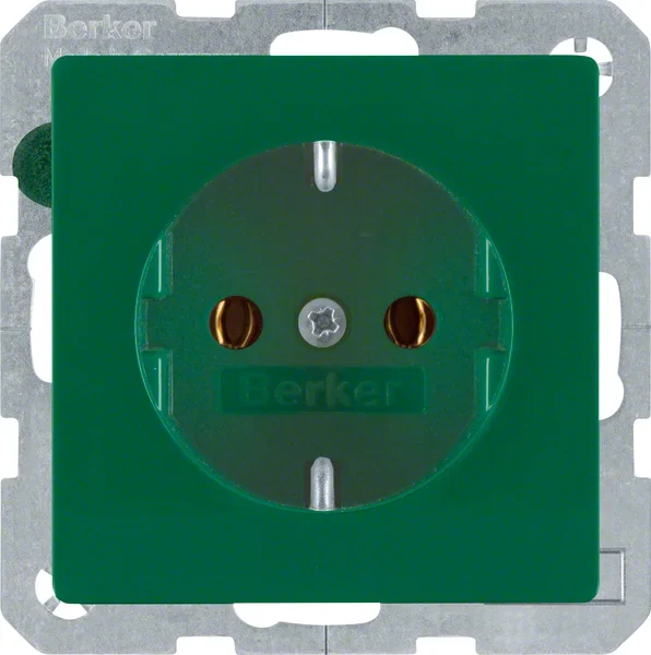 Berker SCHUKO-Steckdose grün samt 41436013