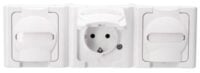 Kopp 131302006 Schutzkontsteckd AP-FR 3-fach waag.16A IP44 Blueelectric arktis