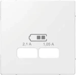 Merten Zentralplatte pws/glanz für USB Ladest Einsatz MEG4367-0319
