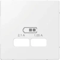 Merten Zentralplatte pws/glanz für USB Ladest.Einsatz MEG4367-0319