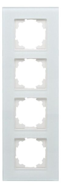 Kopp 406608004 HK07-4-fach Glas-Abdeckrahmen für senkrechte und waage Inst,