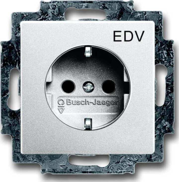 Busch-Jaeger Busch-Jaeger Schuko-Steckdose Aluminium-Silber mit Aufdruck EDV 20 EUCKS/DV-83