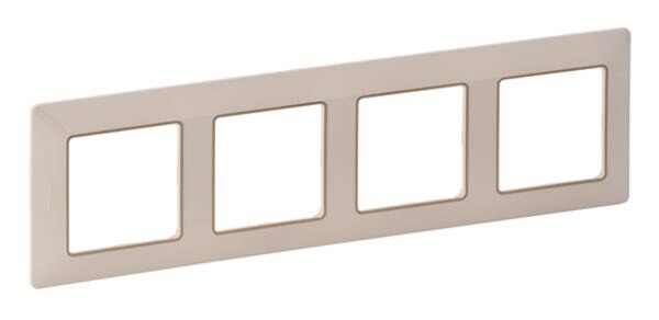 Legrand Legrand 754064 Rahmen 4-fach Valena Life mandelweiß/Chrom Thermoplast