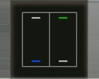 MDT Tastsensor KNX Unterputz schwarz glänzend 2-fach 4pkt BE-GTL2TS.01S