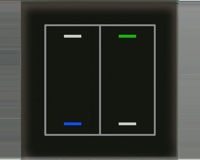 MDT Tastsensor KNX UP schwarz glänzend 2-fach 4pkt BE-GTL2TS.01S – Bild 1