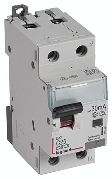 Legrand Legrand 411298 DX3 Fi/LS-Schalter C 25A 1P+N 10kA 30mA Typ A 230VAC 2TE