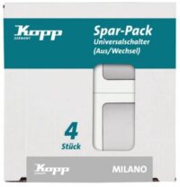 Kopp 616620010 Universalschalter 10AX 250V Milano Pack:4 stahl