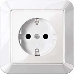 Merten Merten SCHUKO-Steckdose pws/gl volle Abdeckplatte MEG2300-1019