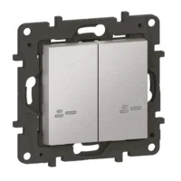 Legrand 863708 Niloe Step with Netatmo Wandsender Licht 2-Fach Aluminium