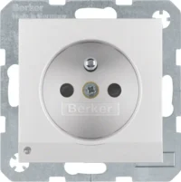 Berker Steckdose alu/matt mit Schutzkontaktstift 6765101404