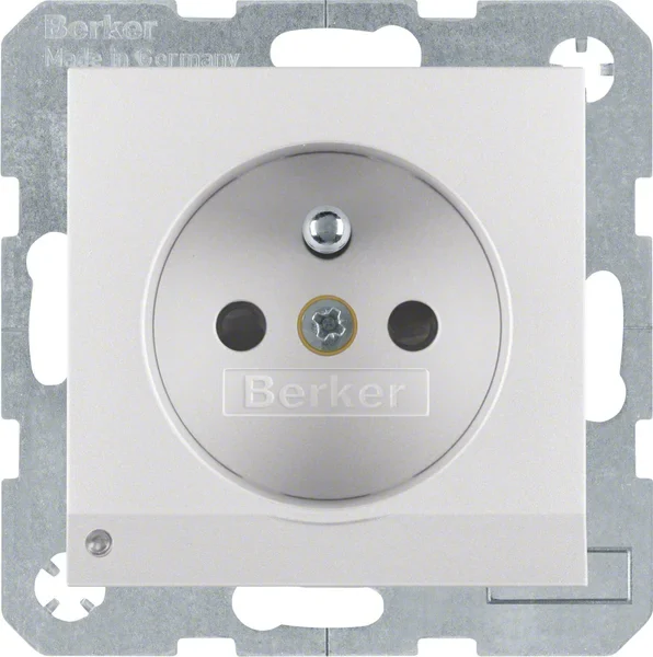 Berker Berker Steckdose alu/matt mit Schutzkontaktstift 6765101404