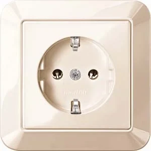 Merten Merten SCHUKO-Steckdose weiß/gl volle Abdeckplatte MEG2301-1044