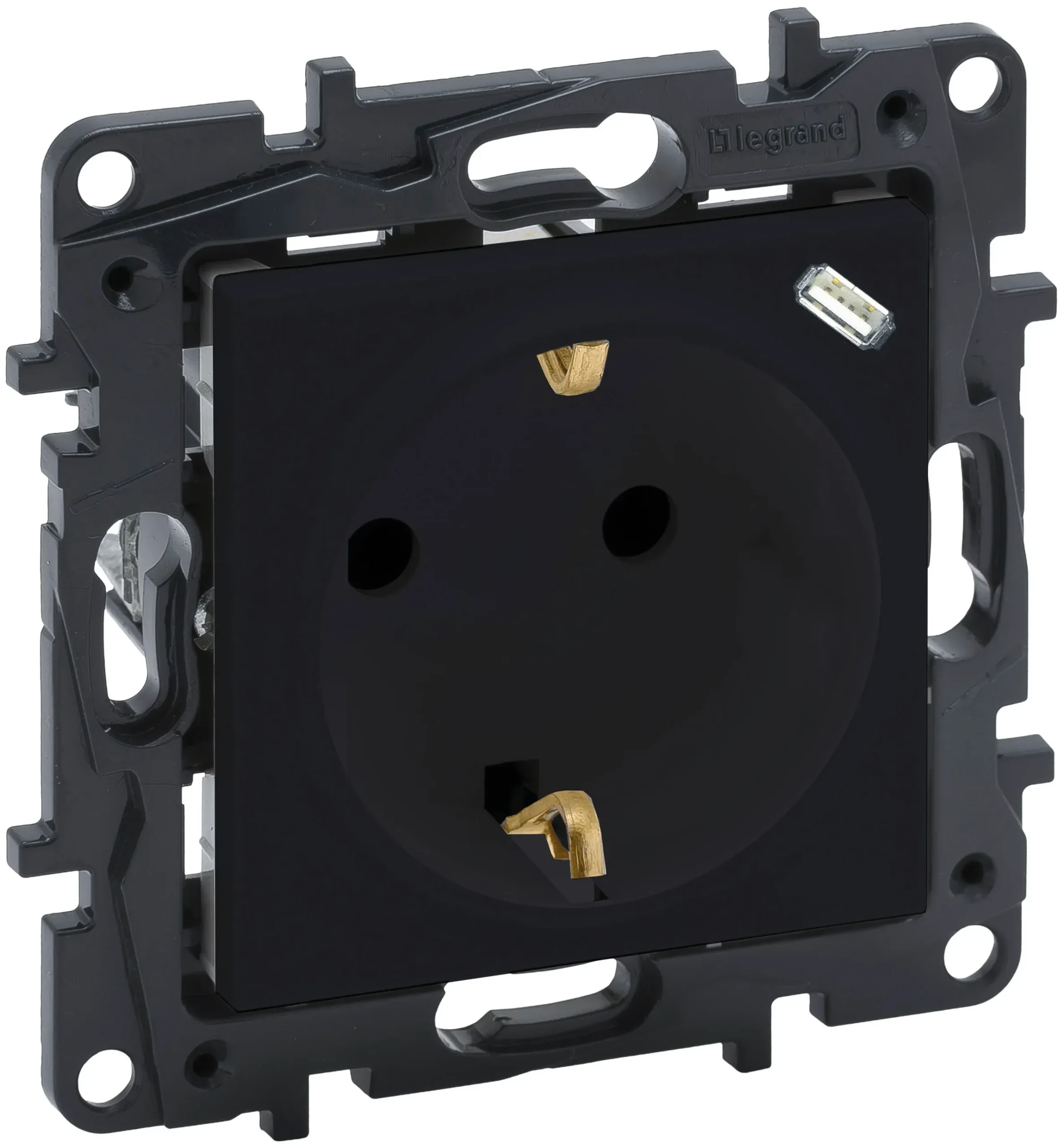 Legrand Legrand 864527 Schuko Steckdose mit USB-C Berührungsschutz Niloe Step schwarz