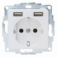 Kopp 296413007 HK02-1-fach UP-Schutzkontakt Steckdose 2 USB Ladebuchsen arktisweiß