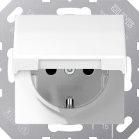 Jung SCHUKO-Steckdose 16A 250V mit Klappdeckel AS 1520 NBFKL WW