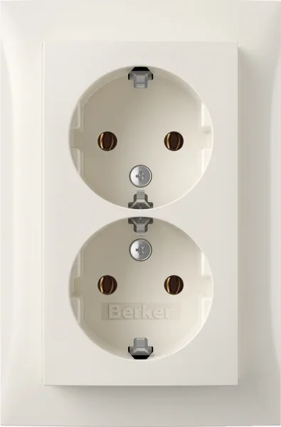 Berker Berker SCHUKO-Doppelsteckdose Abdeckpl. pws-glanz 47748989