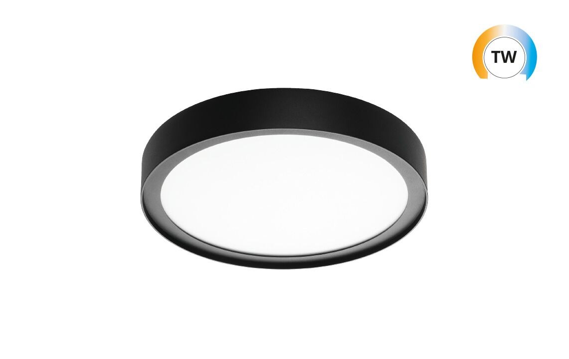 SG Leuchten SG LEUCHTEN LED-Deckenanbauleuchte 17W DISC 606088 2700-6500K schwarz Konverter DALI