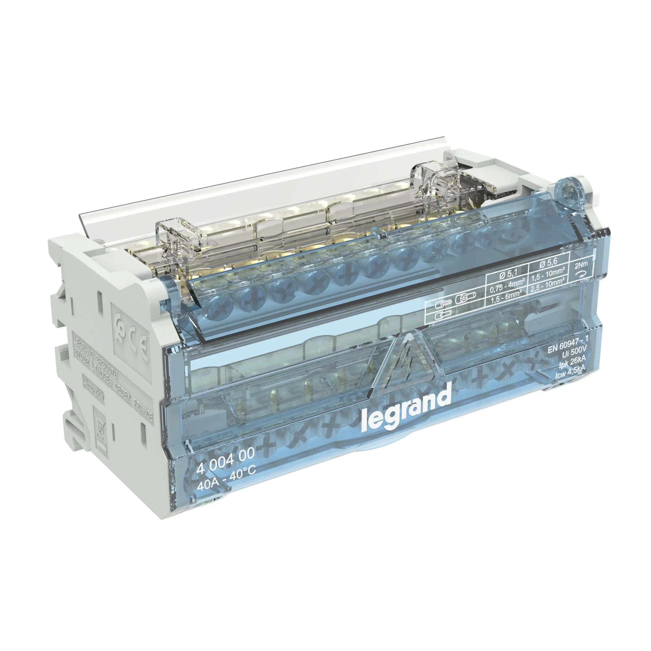 Legrand Legrand 400400 Klemmenblock 2P/40A 13KL 6M