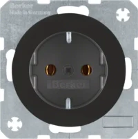 Berker SCHUKO-Steckdose schwarz/glänzend 47432045