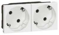 Legrand 278252L 2xSchuko Steckdose 45° erhöht Berührungsschutz Mosaic ultraweiß