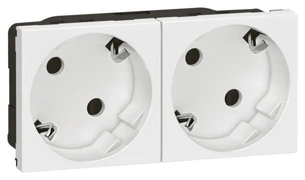 Legrand Legrand 278252L 2xSchuko Steckdose 45° erhöht Berührungsschutz Mosaic ultraweiß