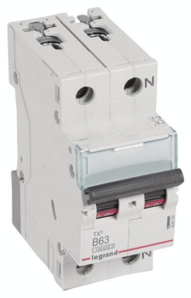 Legrand 404104 TX3 LS-Schalter B 63A 1-polig+N 10kA 230VAC 2TE
