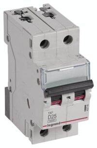 Legrand 403740 TX3 LS-Schalter D 25A 2-polig 6kA 400VAC 2TE