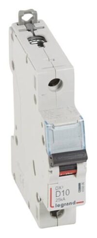 Legrand 409806 DX3 LS-Schalter D 10A 1-polig 25kA 230/400VAC 1TE