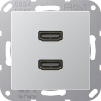 Jung Multimedia-Anschluss alu 2 x HDMI mit Tragring MA A 1133 AL