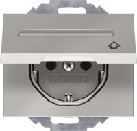 Berker SCHUKO-Steckdose Edelstahl mit Klappdeckel 47487104