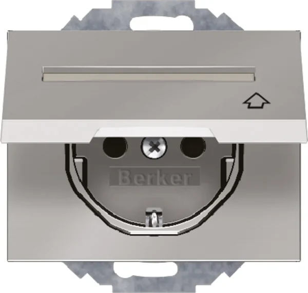 Berker Berker SCHUKO-Steckdose Edelstahl mit Klappdeckel 47487104