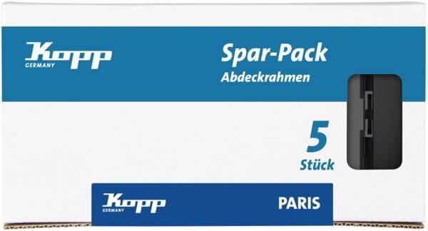 Kopp Kopp 402550011 PARIS Abdeckrahmen 5x 2-fach mattschwarz
