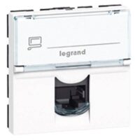Legrand 076593 Datendose Kategorie6 1xRJ45 90° ungeschirmt STP 2M Mosaic weiß