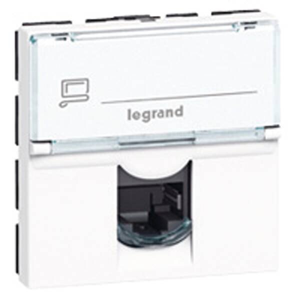 Legrand Legrand 076593 Datendose Kategorie6 1xRJ45 90° ungeschirmt STP 2M Mosaic weiß
