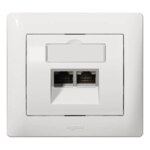 Legrand 771058 Abdeckung RJ45 C5 Kategorie6 Beschriftungsträger Galea ultraweiß