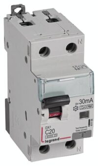 Legrand 411106 DX3 Fi/LS-Schalter C 20A 1P+N 6kA 30mA Typ F 230VAC 2TE