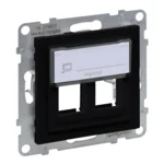 Legrand 765802 SEANO 2-fach Adapter für Key-Stone Datendosen Schwarz lackiert