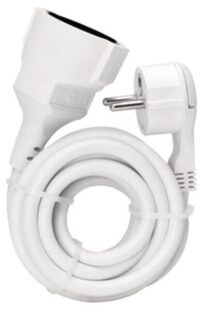 Kopp 143702083 Verläng.5m Flachstecker arktis-weiß 1,5qmm IP20 16A 250V mit KiSi