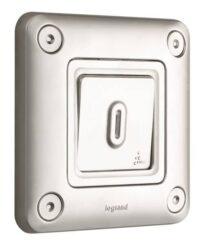 Legrand 077844 Taster Schliesser (SL) 1-polig mit sep. Meldekont. Soliroc IP55 IK10 grau