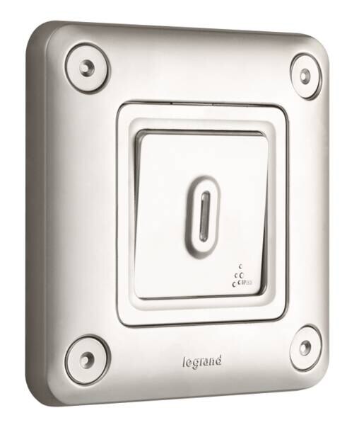 Legrand Legrand 077844 Taster Schliesser (SL) 1-polig mit sep. Meldekont. Soliroc IP55 IK10 grau