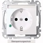 Merten SCHUKO-Steckdose alpinweiß/gl Übersp Sch Schriftf. MEG2305-0325