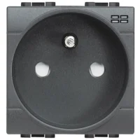 BTicino L4144 LivingLight Steckdose franz. mit Kontroll-Licht SK Anthrazit