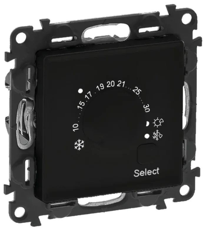 Legrand 756333 elektron. Raumthermostat m.Wechselkontakt Valena Life schwarz – Bild 1