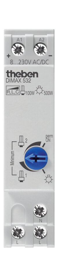 Theben Reiheneinbau-Dimmer für ESL u.230V LED-Lp. DIMAX 532 plus